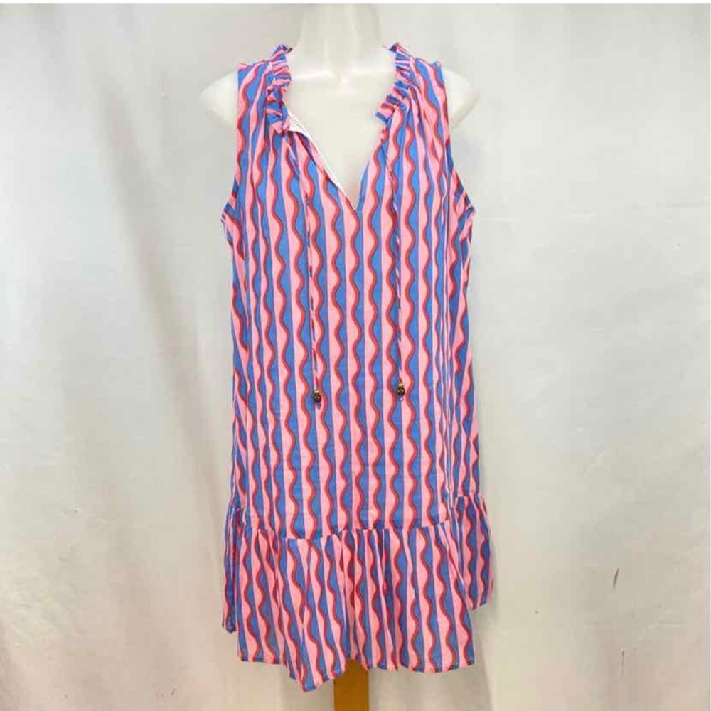 Oliphant Wavy Sleeveless Drop Waist Tunic Dress